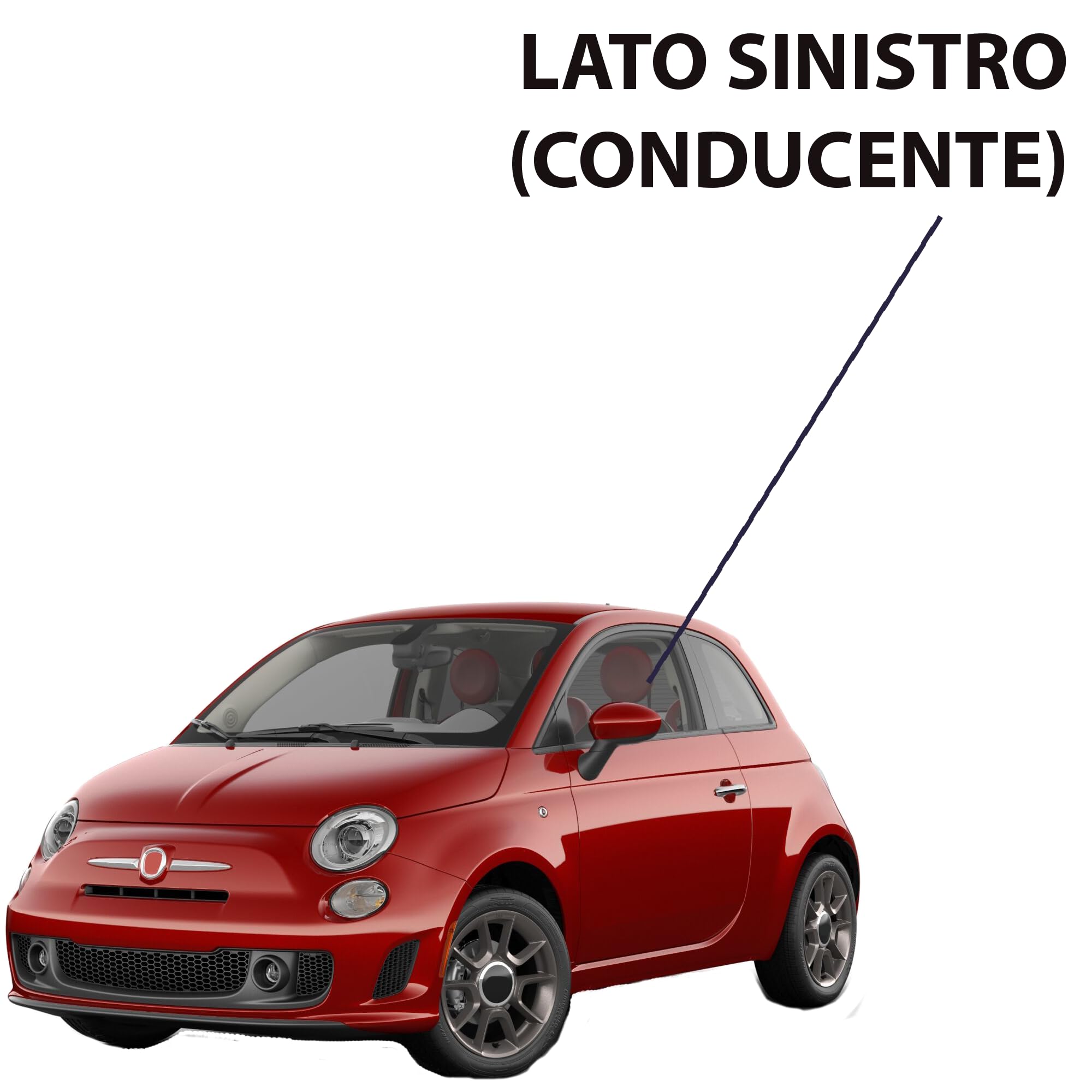 Specchietto retrovisore per Fiat 500 2007> esterno lato sinistro, Oem 735452180, 735456807