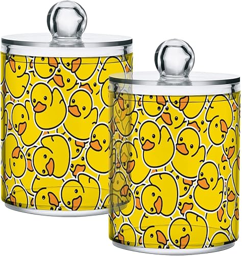 Tarros de plástico con tapas, lindo pato amarillo a granel, recipientes de almacenamiento herméticos de boca ancha para cocina, baño, granja,