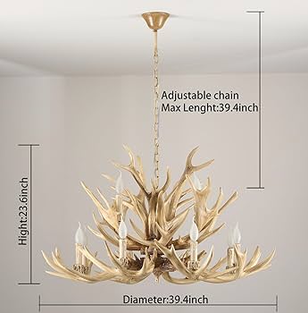 Antler 4 Light Single Tier Whitetail Antler Chandelier