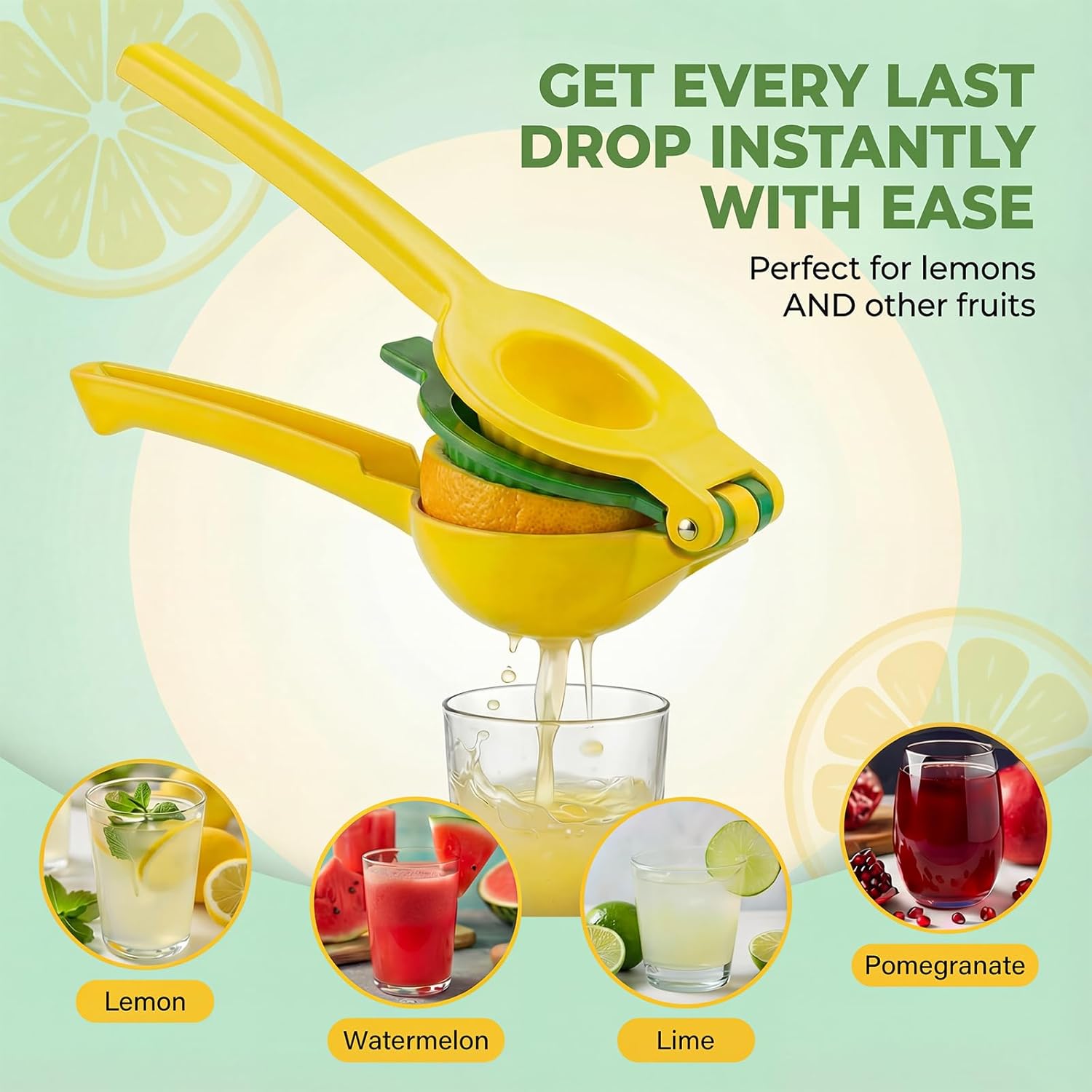 2 packs 2-in-1 Stainless Steel Metal Lemon Lime Squeezer Maximum Juice & Extraction Hand Citrus Press,Ultra-Durable Manual Lemon Juicer,Send Goods from Local Warehouse