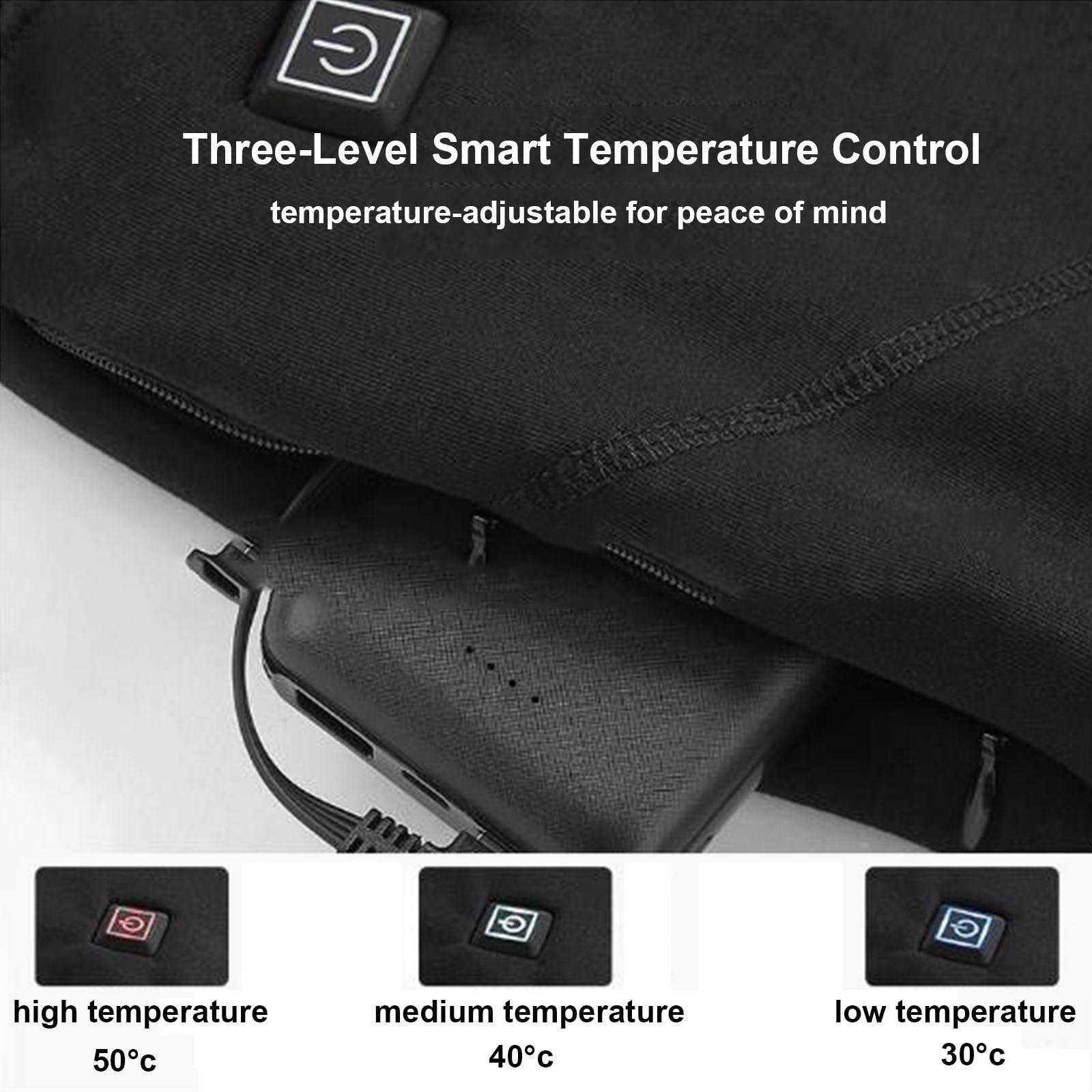 Completo Intimo Termico Riscaldante Intelligente per Uomo e Donna, 3 Livelli di Riscaldamento, per Allenamento, Sci, Corsa