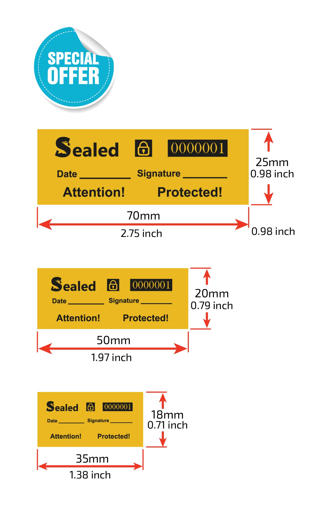 100 Customs Stickers Tamper Evident Stickers Tamper Proof Stickers