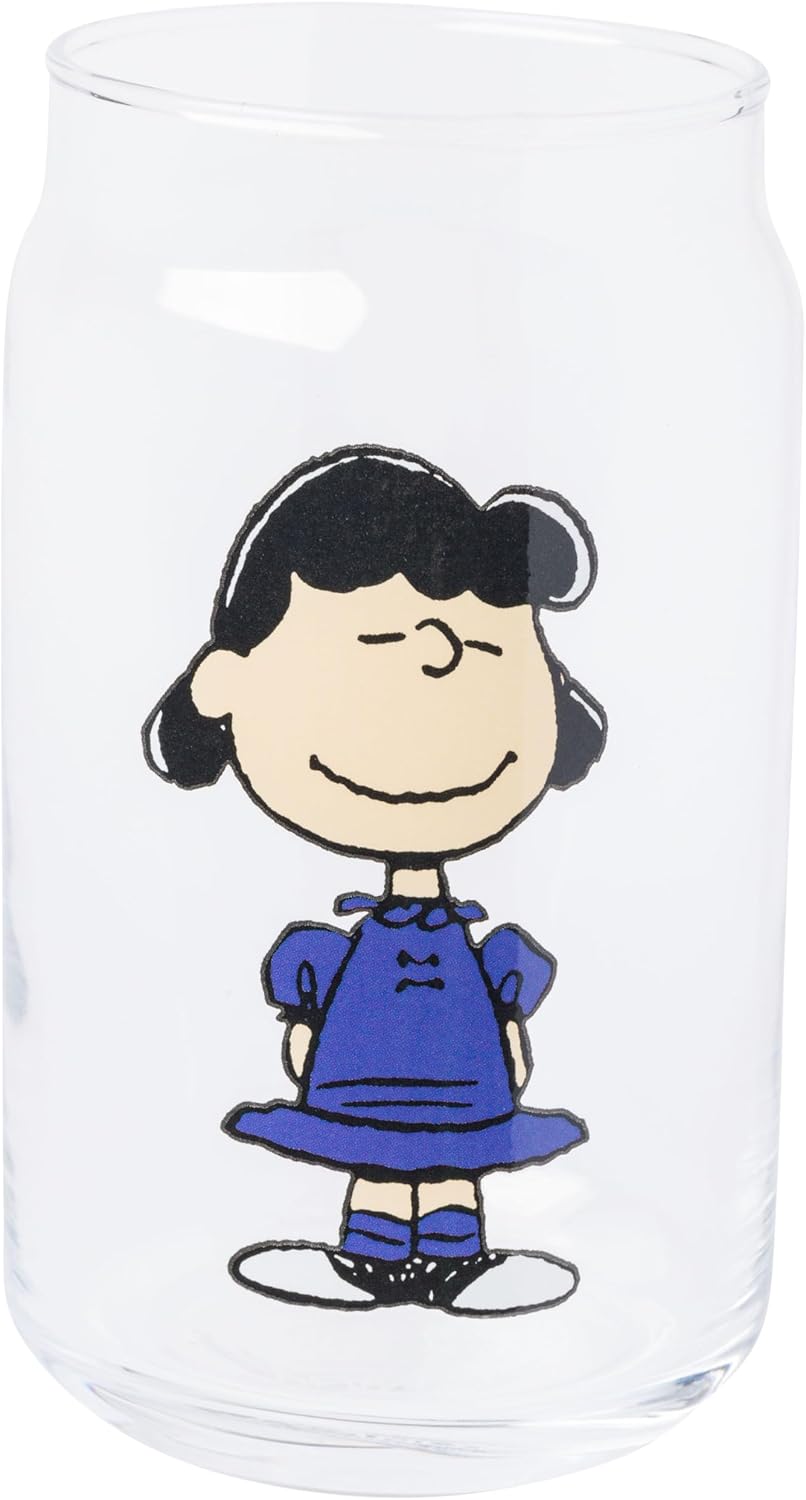 Silver Buffalo Peanuts Featuring Charlie Brown, Snoopy, Woodstock, Lucy, and Linus 4 Pack Pint Can Glass Set, 16 Ounces - Image 4