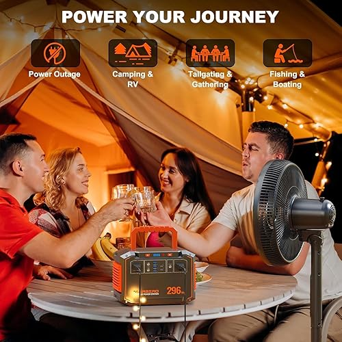 Miniatura 2 de MARBERO Generador solar de 296 Wh con panel solar incluido, estación de energía portátil de 300 W con juego de paneles plegables de 60 W, banco de