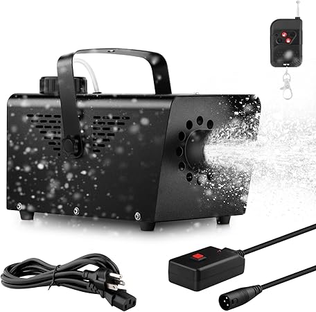 800W Fake Snow Making Machine - Artificial Snow Machine with Wireless Remote Control for Outdoor Indoor Stage Kids Parties Parades Christmas Decoration