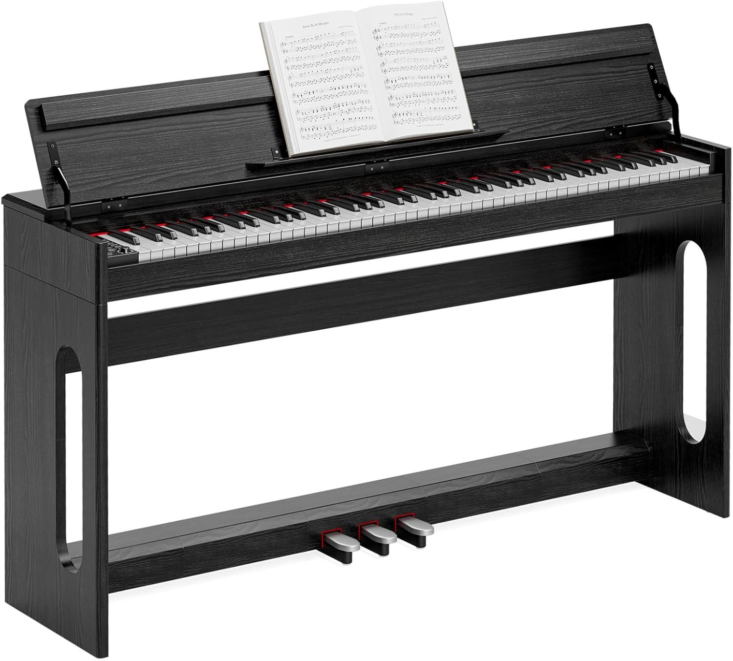 UMOMO U-738 88 Key Digital Piano Keyboard, Full Size Electric Piano with Piano Stand, Headphone Jack, 3 Pedal, Electronic Piano for Beginner, Adults, Black