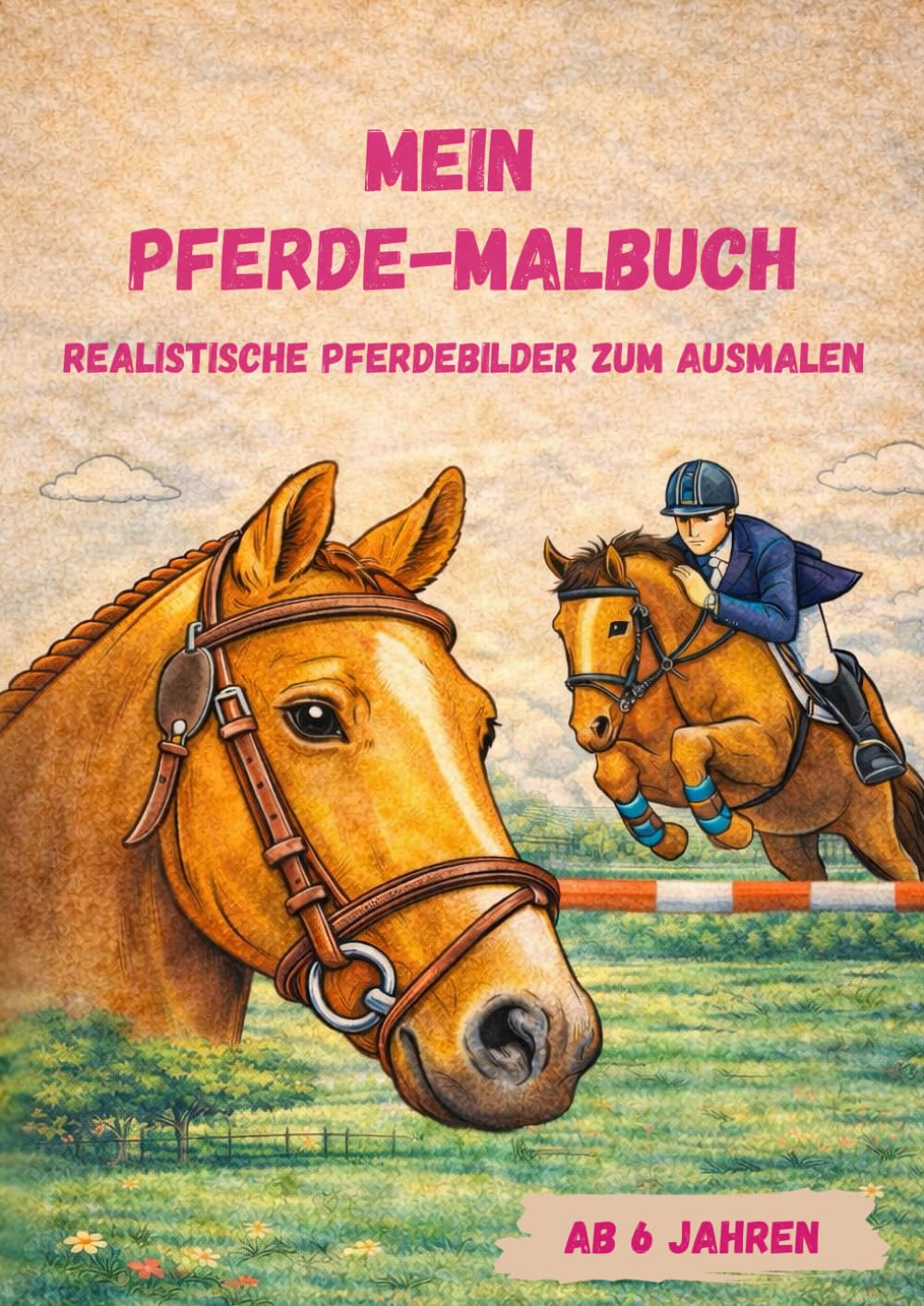 Mein Pferde-Malbuch: Realistische Pferdebilder zum Ausmalen