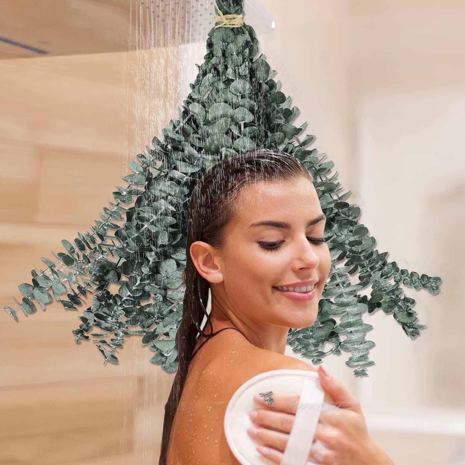 Eucalyptus for Shower Hanging, Real Dried Eucalyptus Stems, Spa-like Aroma, Wedding & Home Decor, 2 Count, Small, Green, Hanging, Long Lasting, Plastic, Indoor