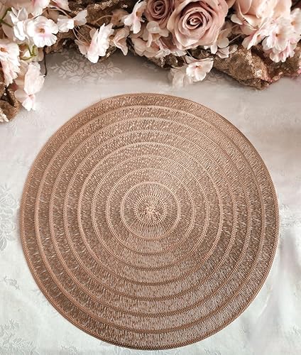 Miniatura 2 de Occasions: Juego de 10 manteles individuales metálicos de vinilo prensado/decoración de boda (Life-Matt Rose Gold)