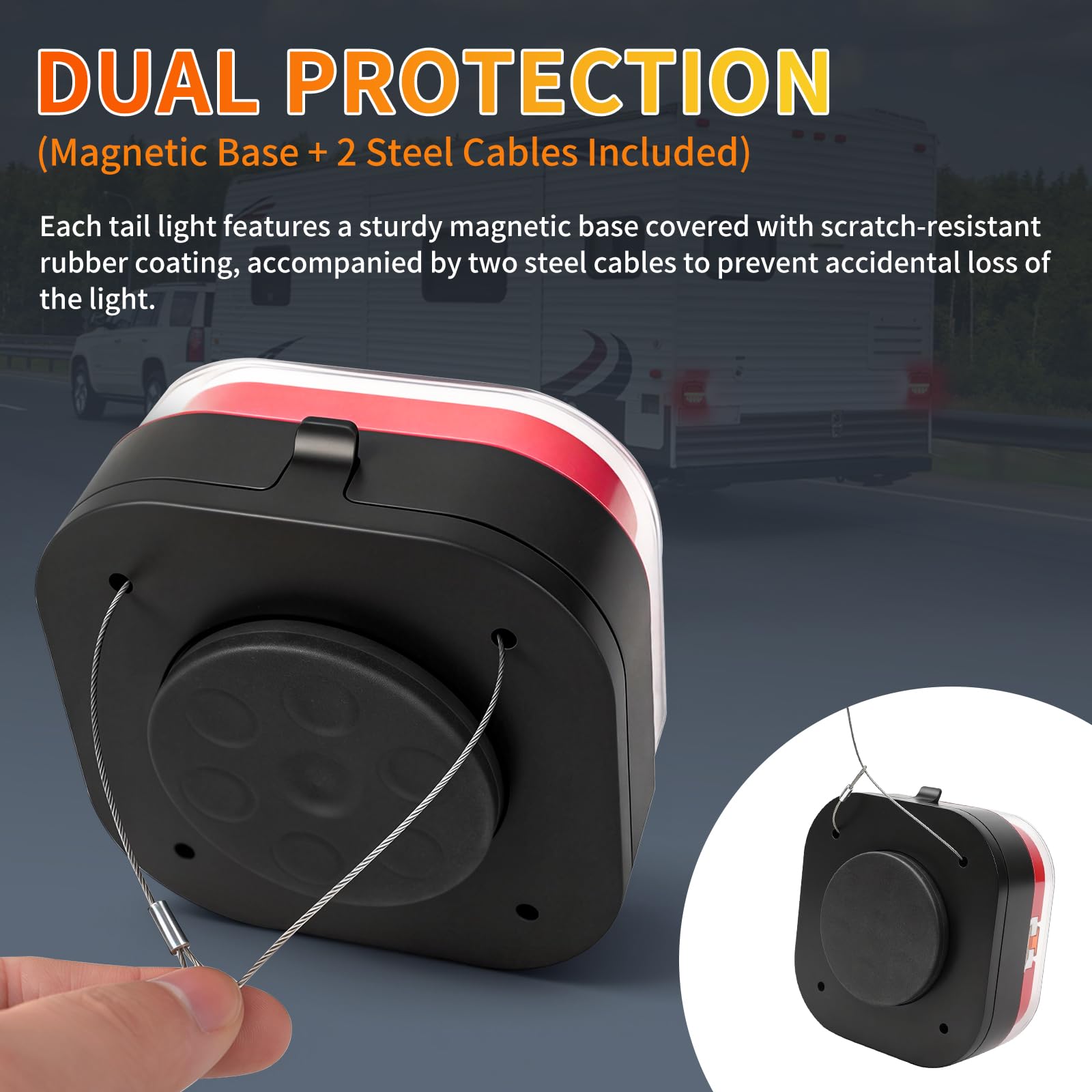 inalámbrica Luces traseras remolque led magnéticas 12v wireless - recargable, impermeable, sin cable, homologada E