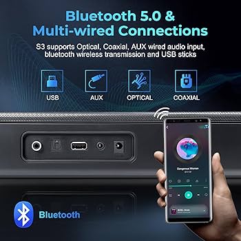 Amazon.com: OXS S3 Sound Bars for TV, Home Theater Audio