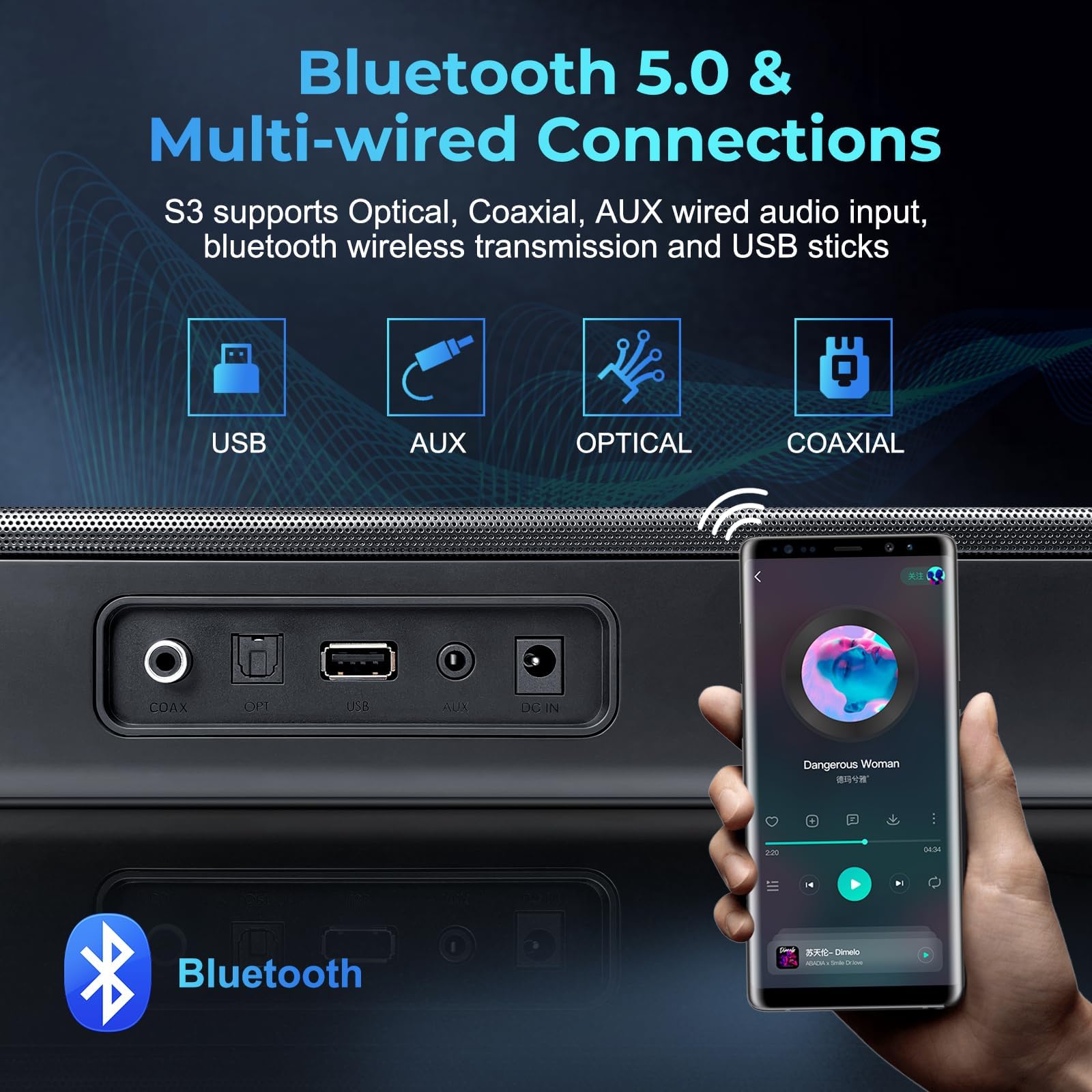 Amazon.com: OXS S3 Sound Bars for TV, Home Theater Audio