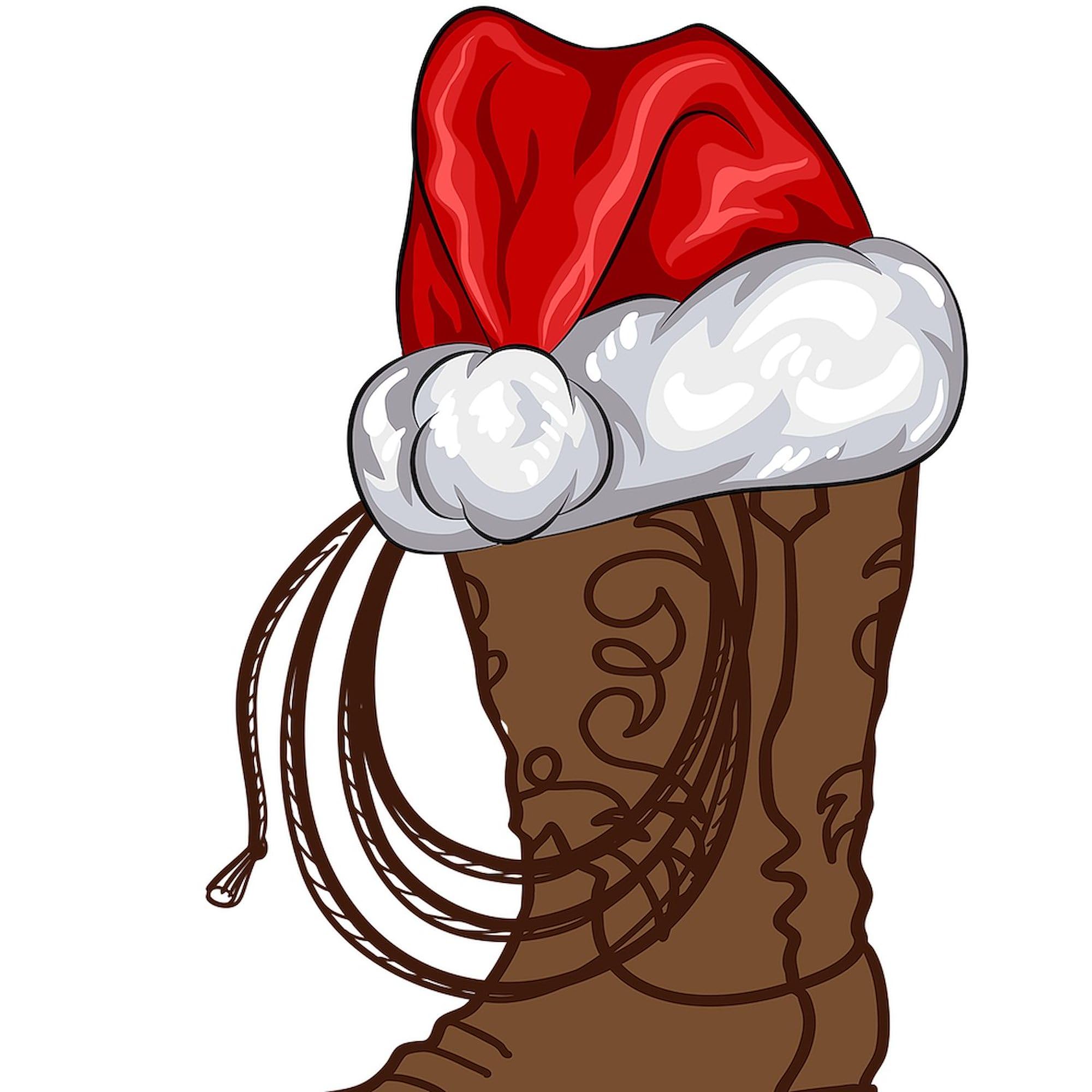 CafePress Christmas Santa Hat Cowboy Boot Mitten 4