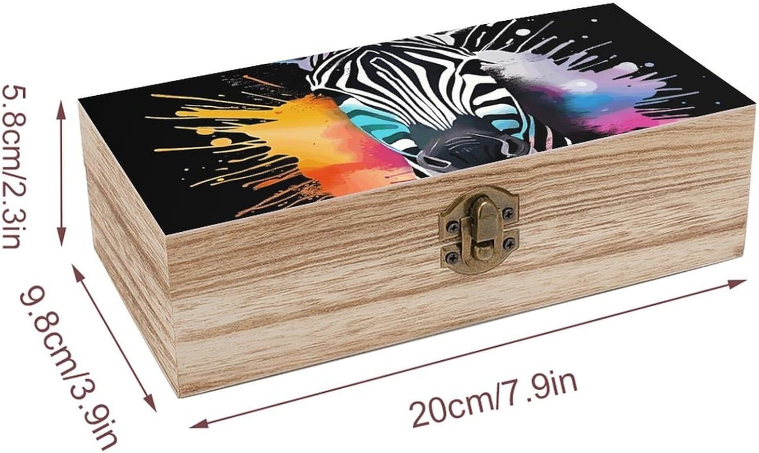 Wooden Storage Box with Hinged Lid Wood Keepsake Box Decorative Gift Boxes image 2