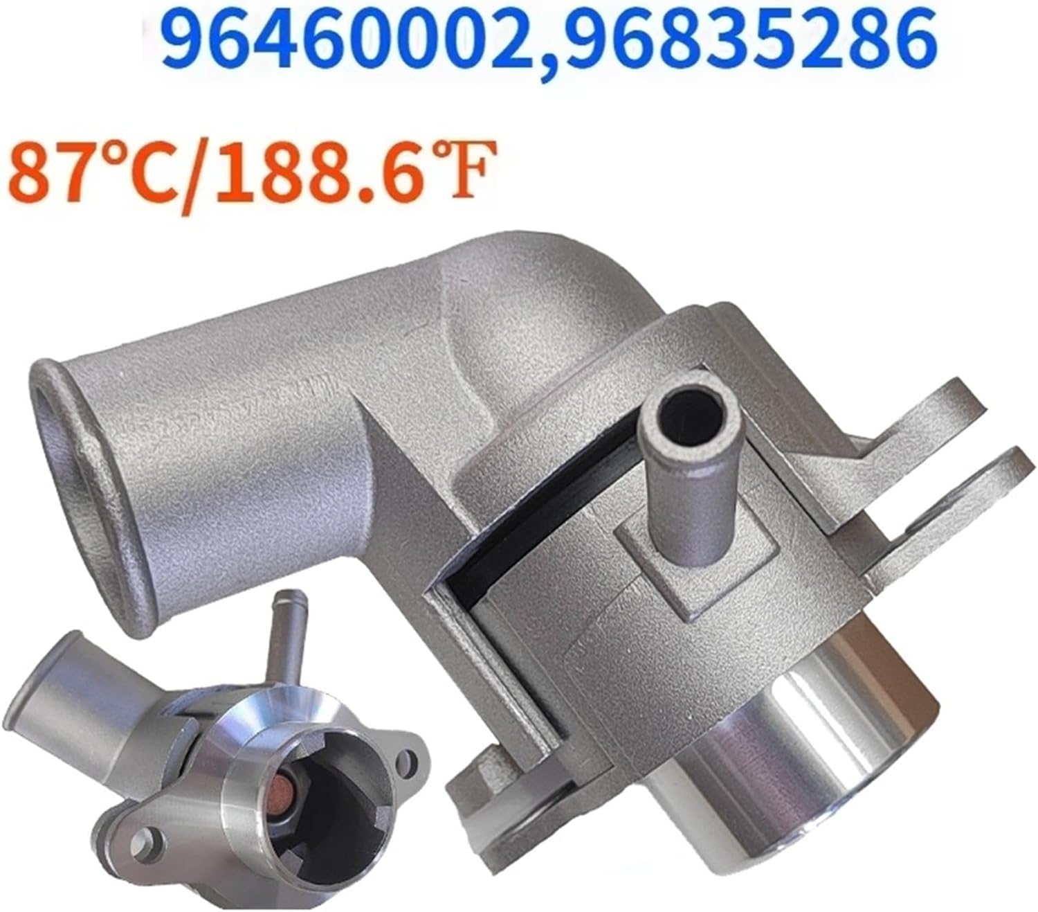 Aluminum 87℃ 96460002 96835286 Coolant Thermostat Housing Assembly 1Pcs(96460002-Plastic)