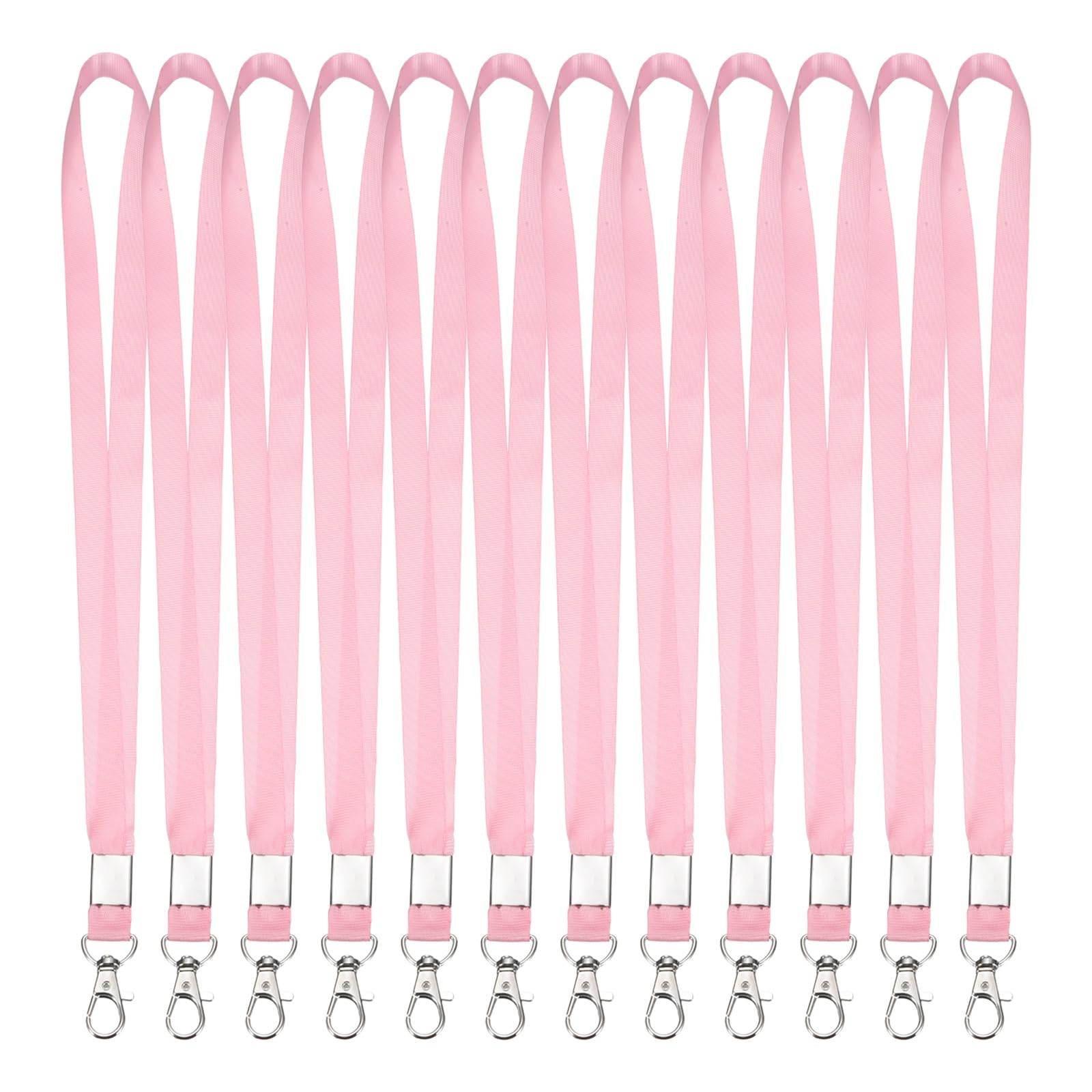 PATIKIL 25Pcs Lanyards Bulk, 18.1" Badge Lanyard Neck Polyester with Lobster Clasp for ID Badge Keys Worker Name Tag Wallet Cruise Phone Events Office, Pink