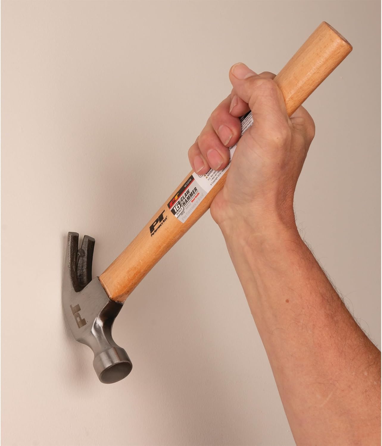 Performance Tool W1076 Wood Handle Claw Hammer, 16 oz.