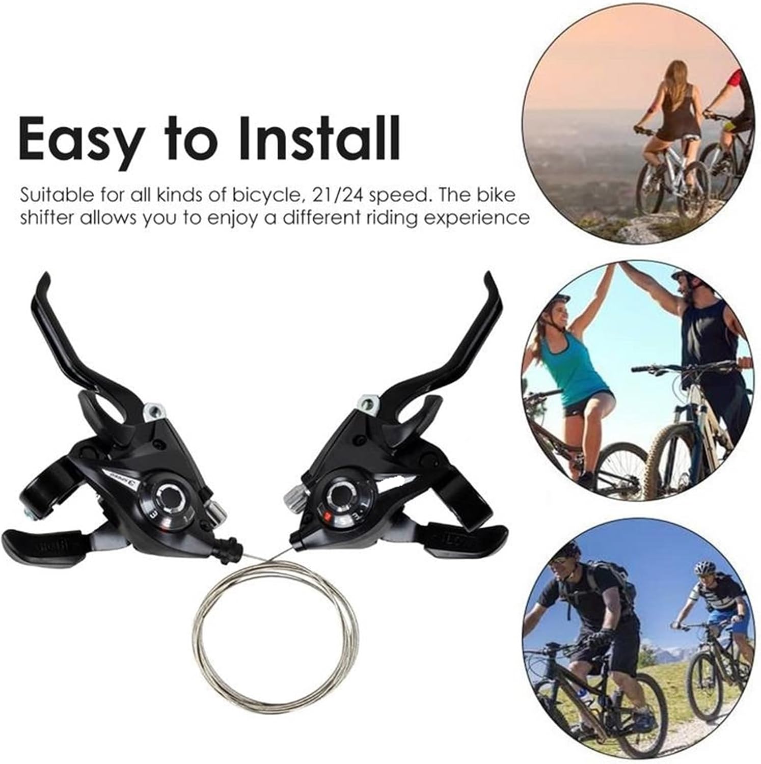 Genérico MTB Brake Lever Set EF51-7 EF51-8 Aluminum Alloy 3x7 3x8 21S 24S Mountain Bike Parts