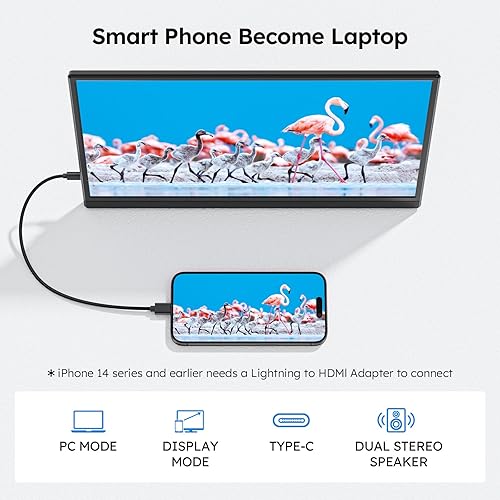 Miniatura 8 de Monitor portátil de 15.6 pulgadas FHD 1080P USB-C HDMI segunda pantalla externa para laptop, PC, Mac, teléfono, PS5PS4, Xbox, Switch IPS pantalla