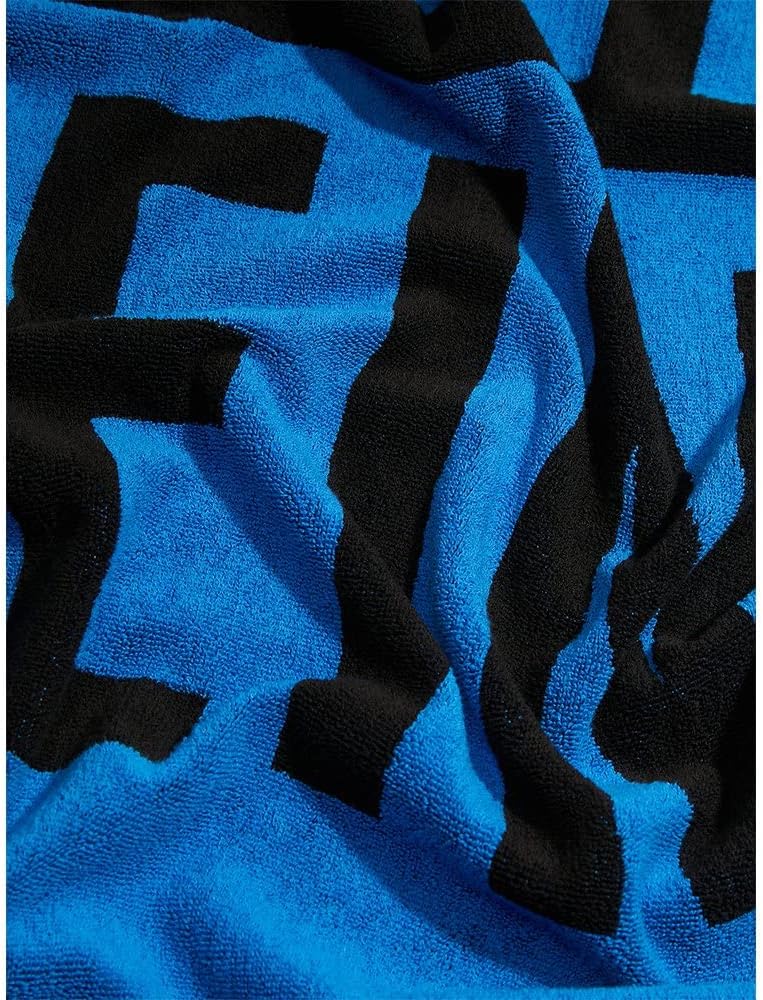 Calvin Klein Beach Towel CK Swimming Pool spa Terry Cotton cm.180 x 100 (Approximately) with Logo Article KU0KU00105 Towel, C4X Dynamic Blue, One Size