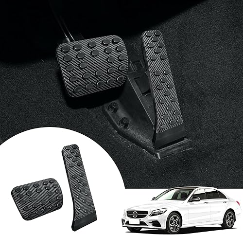 RUIANTE Compatible with Anti-Slip Foot Pedal Pads Aluminum Brake and Gas Accelerator Pedal Covers for Mercedes-Benz C E S GLC GLE GLS CLS Class W205