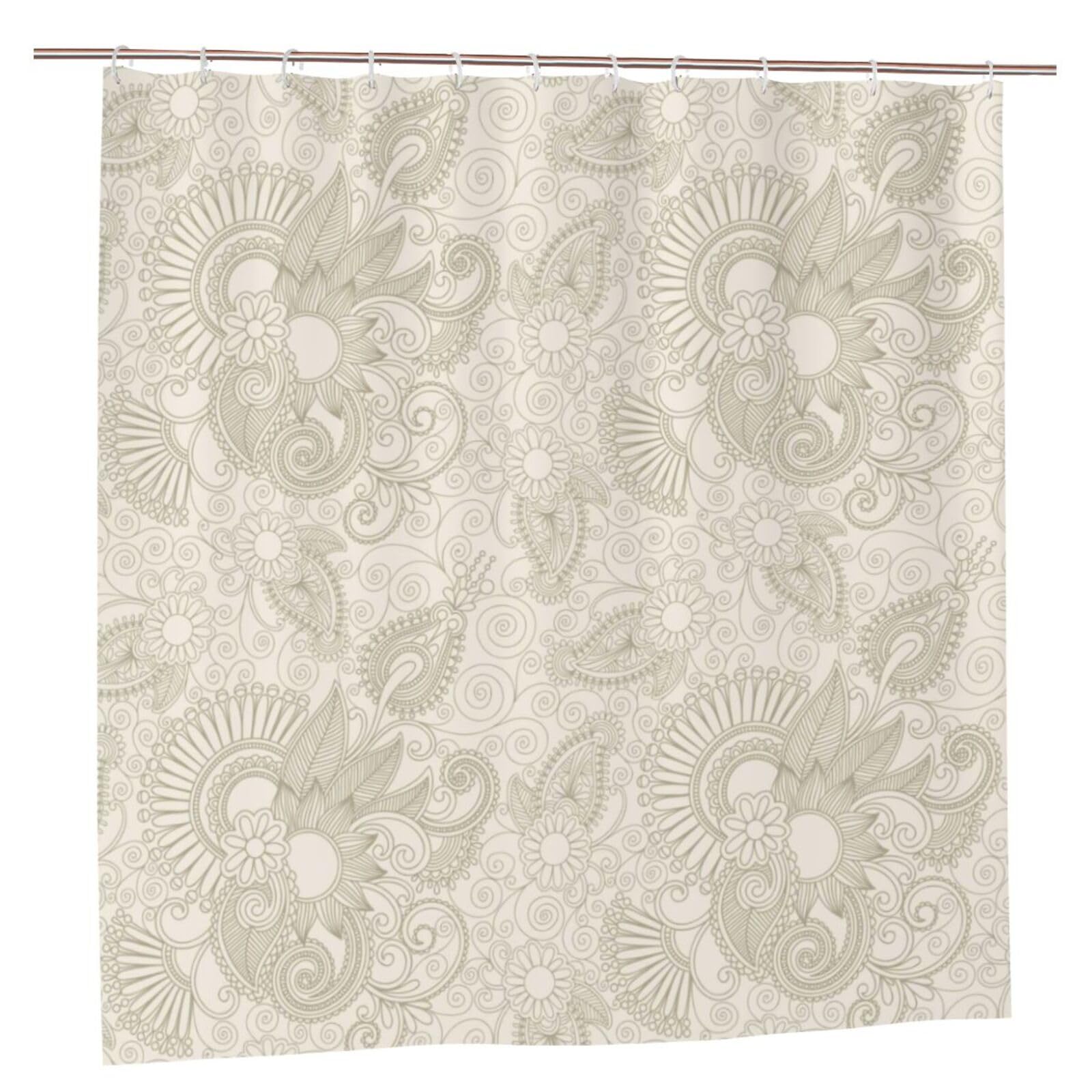 Oudrspo Polyester Fabric Shower Curtain - 70x70 Inch with Metal Grommets, Artistic Privacy Design, Seamless Wallpaper, Vector Background