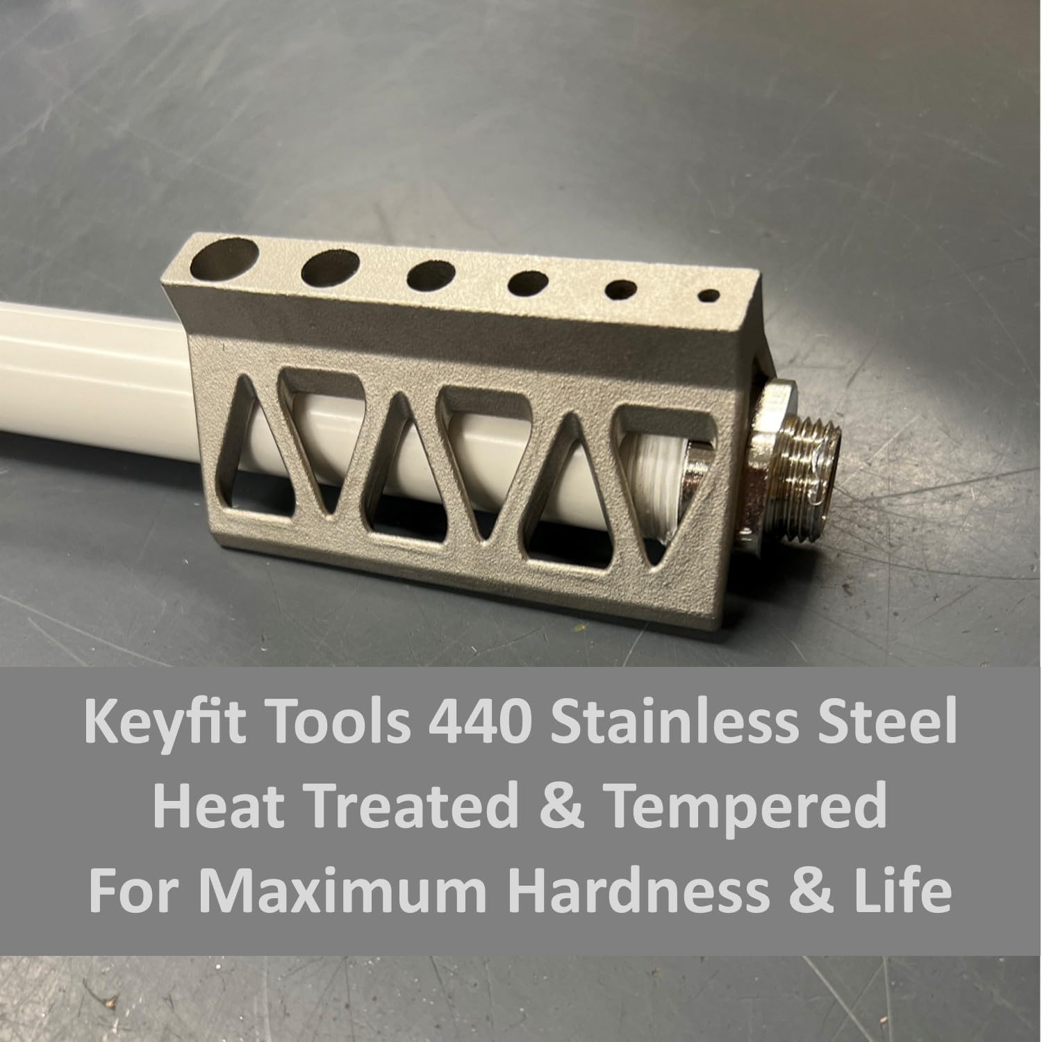 Keyfit Tools Pipe Drill Jig PROFESSIONAL Contractor Grade 440 Stainless Steel Heat Treated & Tempered For Maximum Hardness & Life For Cylinders & Pipes Guide Centers The Drill Bit On The Cylinder