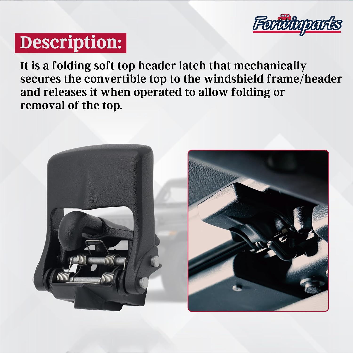 Forwinparts 68391566AB Folding Top Latch for Jeep Wrangler JL Gladiator