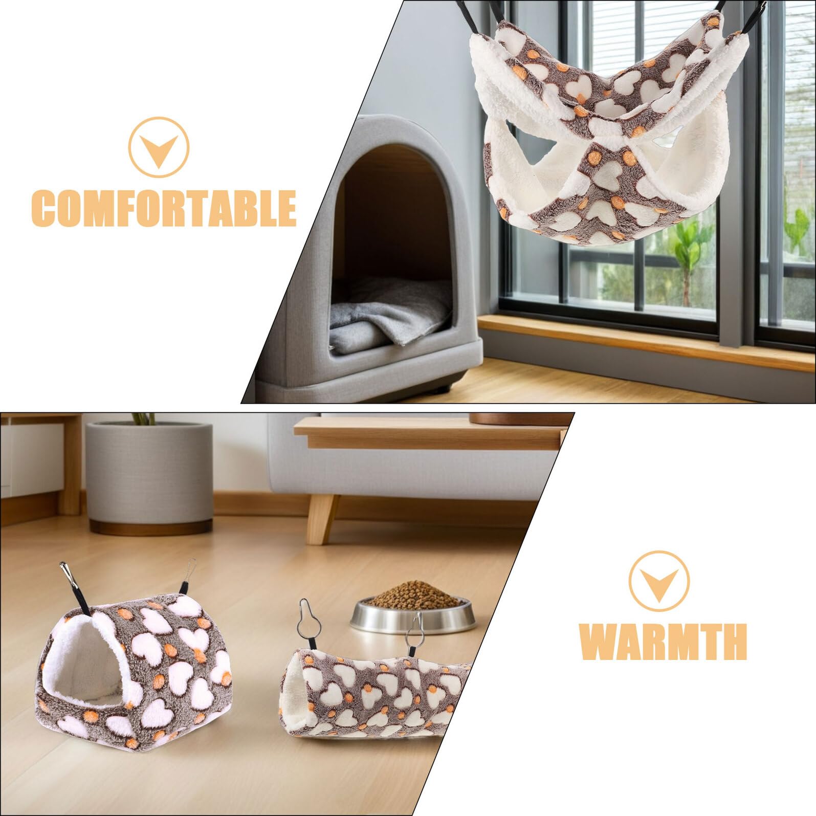 Toddmomy 3pezzi Cuccia per Criceti in Nido per Piccoli Animali Tunnel per Topi Amaca per Ratti Accessori per Gabbie per Criceti e Furetti