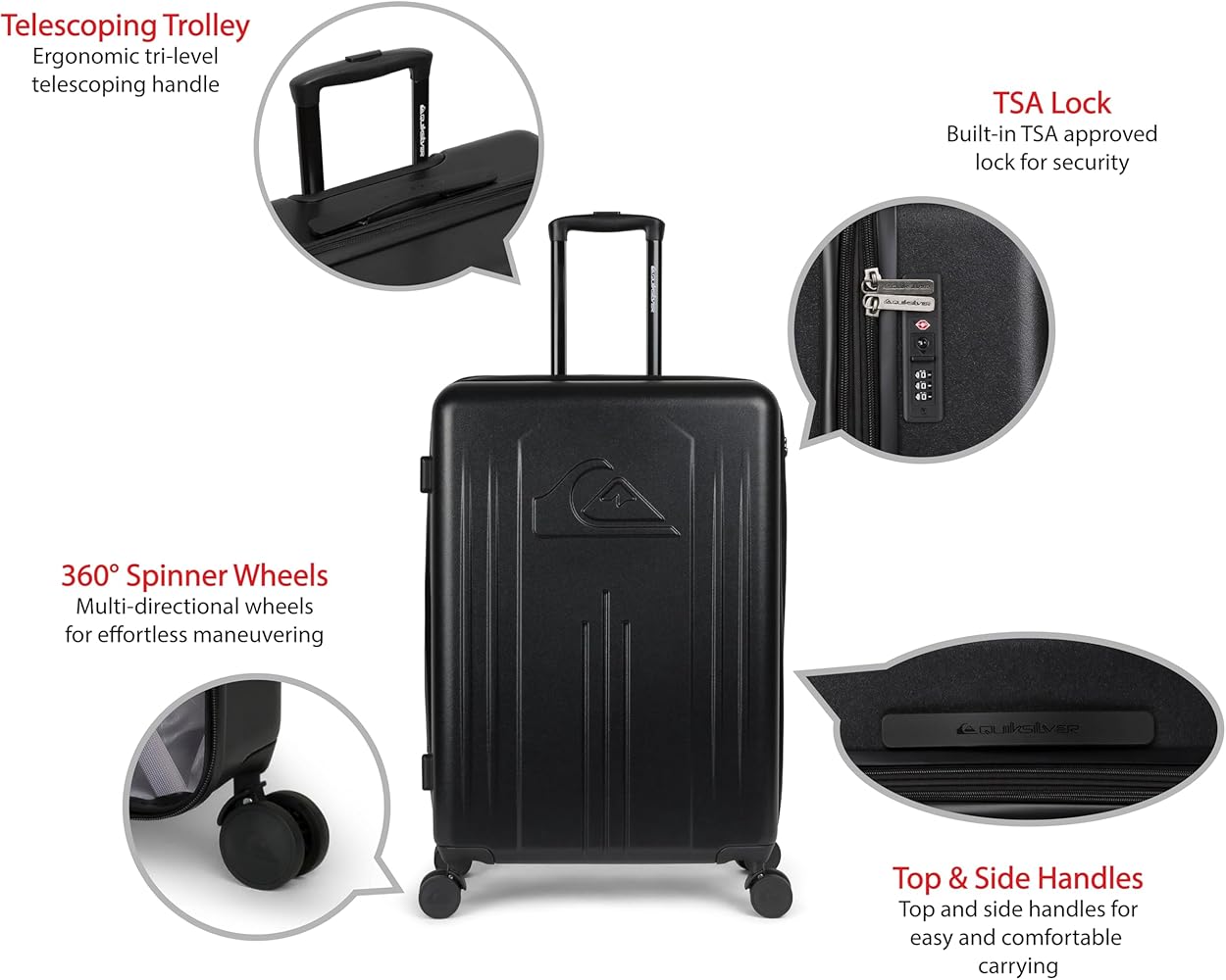 Amazon.com: Quiksilver Chimaca Suitcases Hardside Luggage with Amazon.com: Quiksilver Chimaca Suitcases Hardside Luggage with