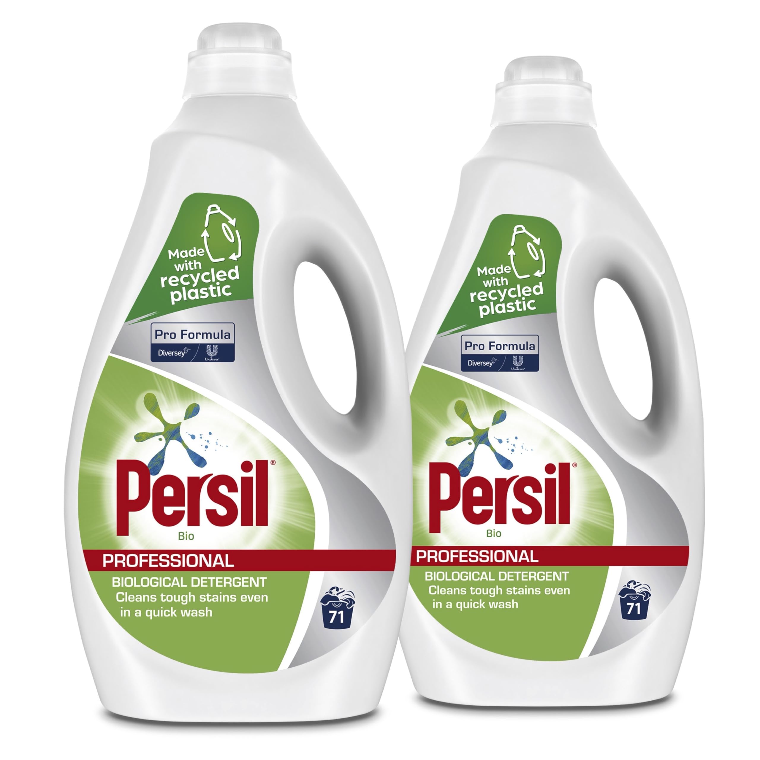 Persil Pro Formula Bio Liquigel, High Performance Liquid Detergent for Tough Stains, Enzyme-Activated, Optical Brighteners, Low Temp Wash, 2 x 5L