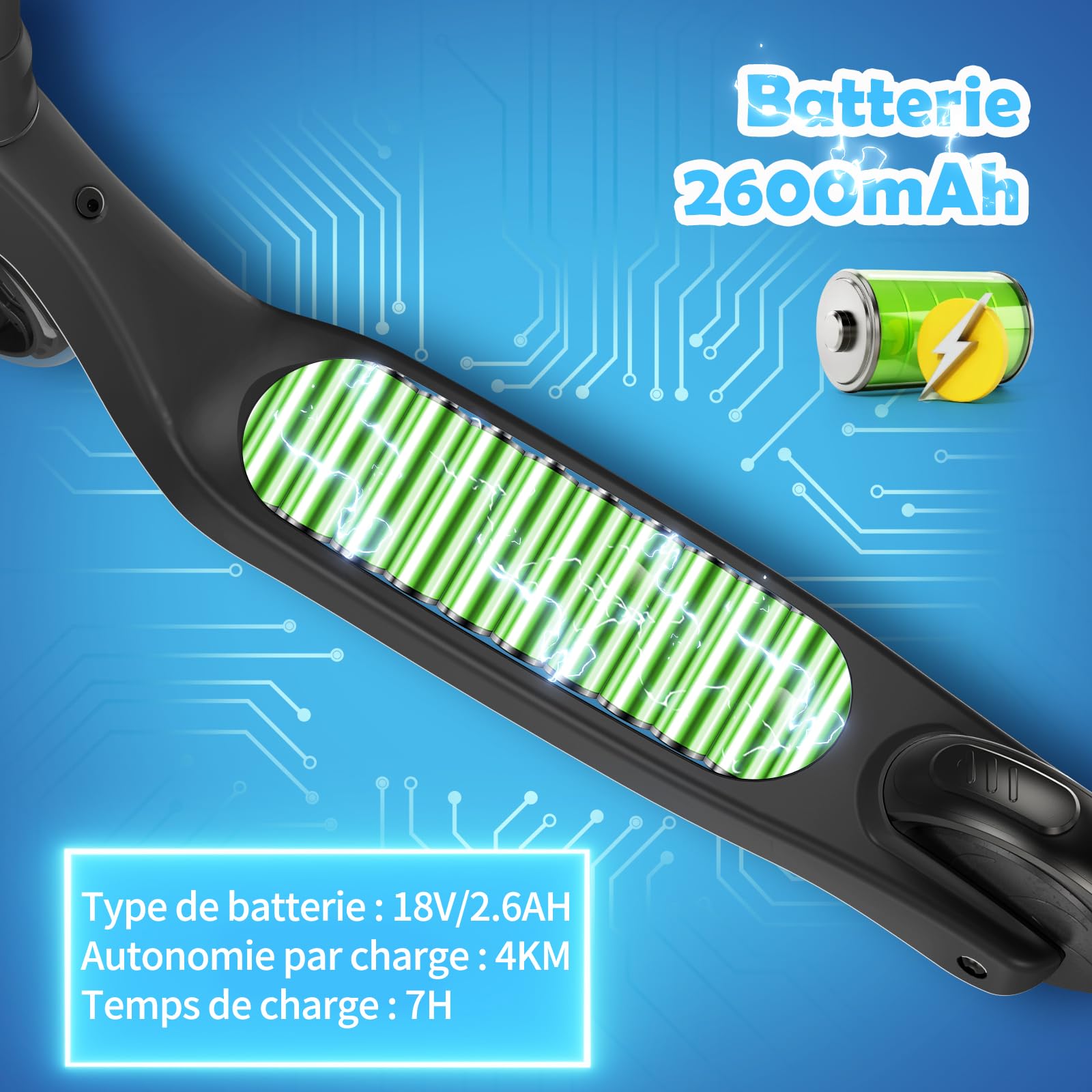 SISIGAD Trotinette Electrique Enfant 6-8-10-12 Ans Electric Scooter Enfant 5.3 Pouces avec Lumière LED Colorée & 3 Hauteurs Ajustables, Scooter Électrique Enfant Charge Max 70 Kg, Vitesse Max 10 Km/h