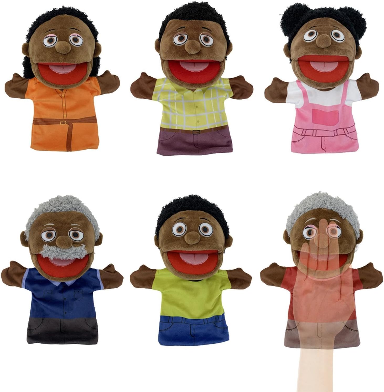 Amazon.co.jp Hand Puppet Set, 6 Black School Home Puppets 28cm