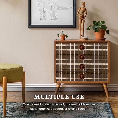Miniatura 7 de GoDear Design Panel deslizante ajustable de lujo con tela decorativa tejida natural (búfalo)