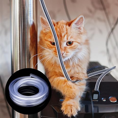 Miniatura 3 de Protectores de cable flexible de PVC para evitar que los gatos masticen los cables, protector de cable eléctrico transparente, fundas de cable de