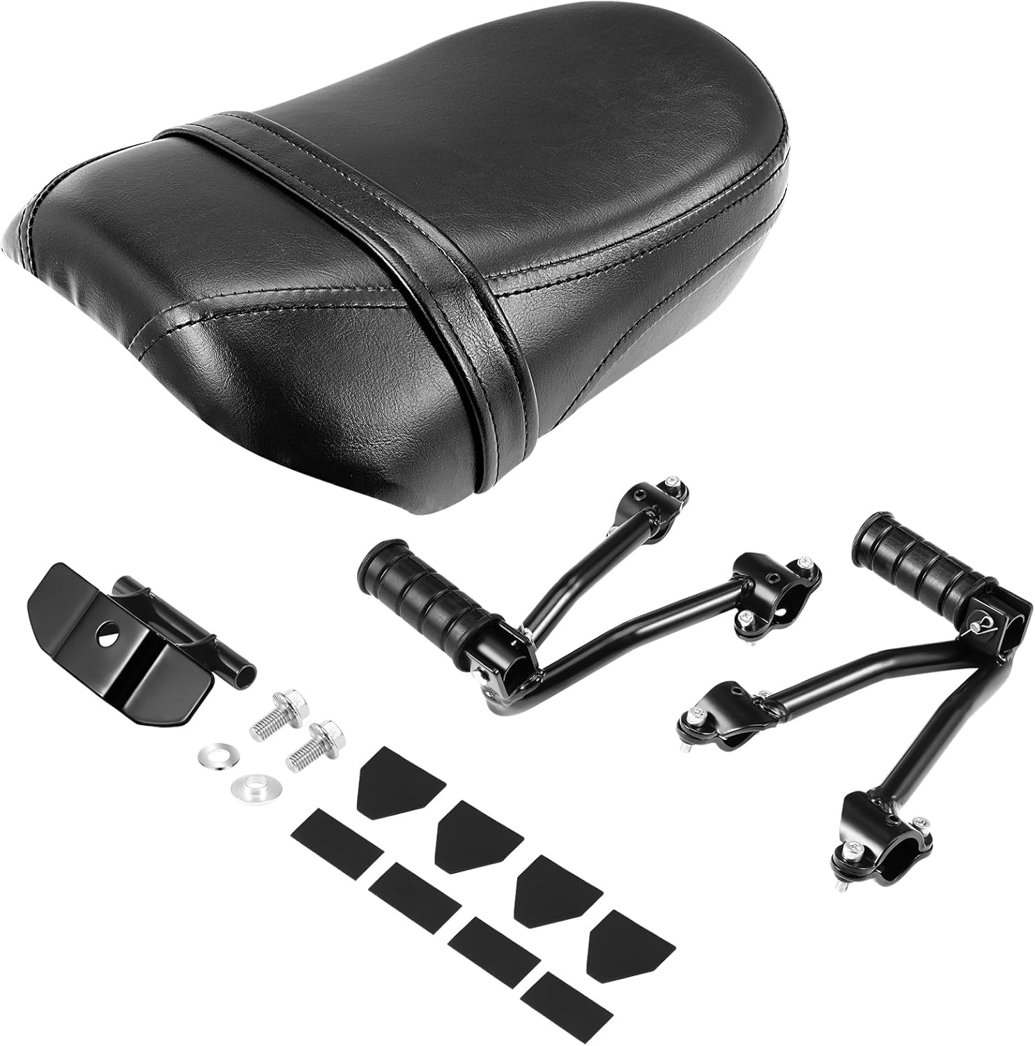 Motorcycle Passenger Seat & Foot Pegs for Kawasaki, Rear Seat Pillion Footpeg Kit Replacement Accessories for Kawasaki Vulcan S 650 VN650 2015-2025