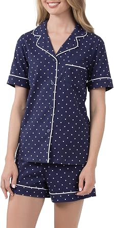 PajamaGram Pajamas For Women - Womens Pajama Short Sets, 100% Cotton