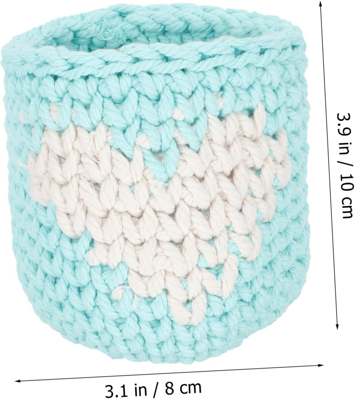 Creative Cotton Rope Knitted Cup Sleeve Handcrafted Drink Protector for Glass Water Cups Versatile Decor for Indoor Use for Gifts and Home Accent Sky Blue