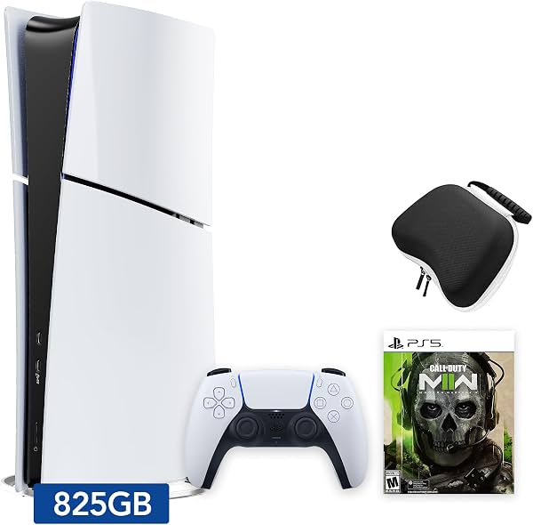 PlayStation 5 Slim Digital Edition paquete Call of Duty Modern Warfare II y estuche para controlador Mytrix - Blanco, consola Slim PS5 825GB PCIe SSD 4 dic 2025 | por Sony
