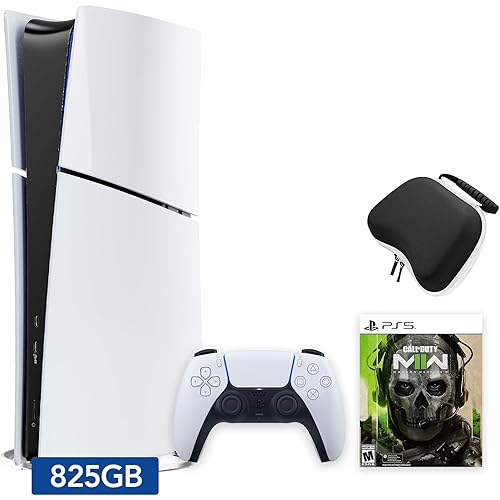 PlayStation 5 Slim Digital Edition Call of Duty Modern Warfare II Bundle and Mytrix Controller Case - White, Slim PS5 825GB PCIe SSD Gaming Console
