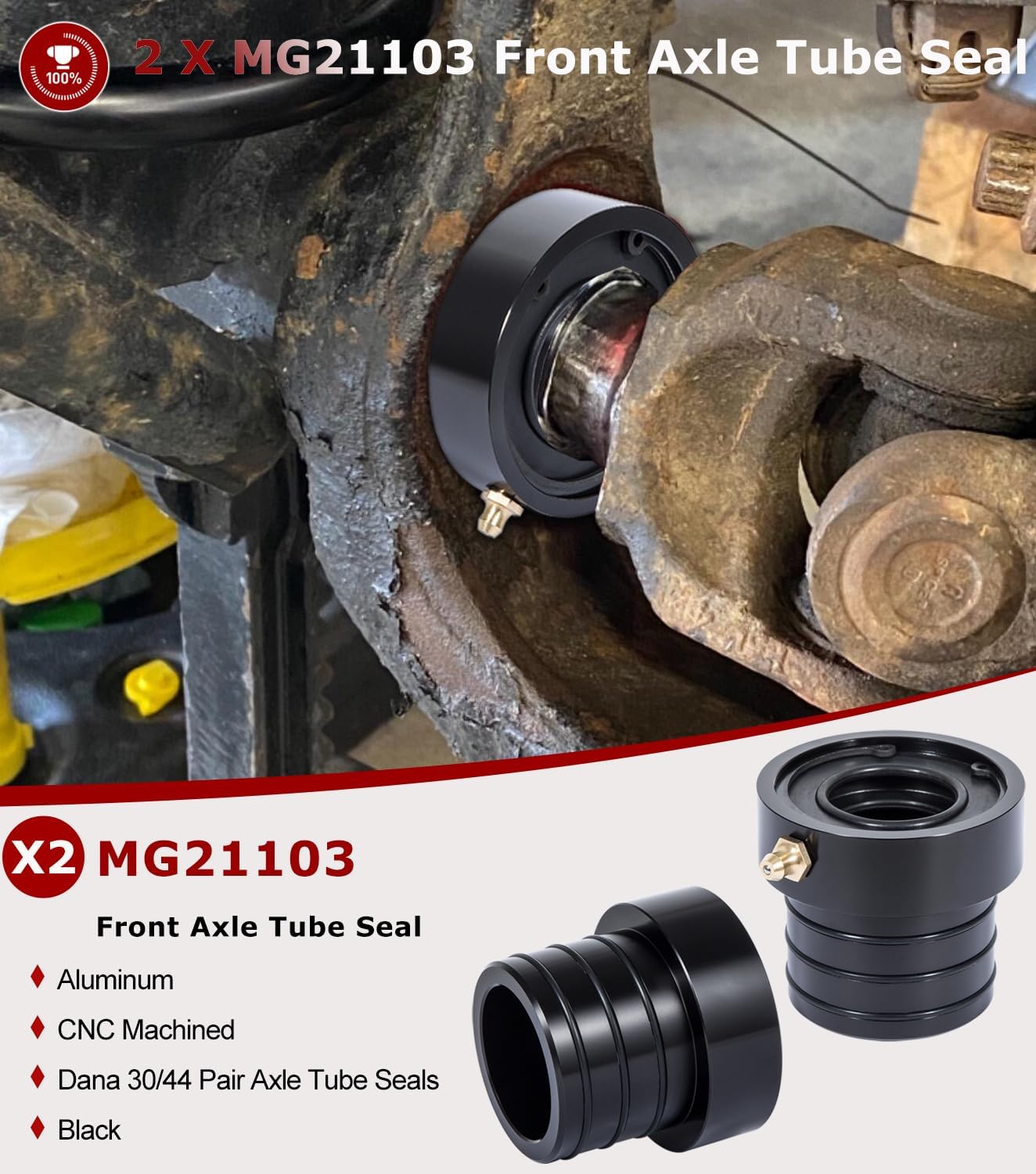 MG21103 Dana 30/44 Front Axle Tube Seal & Inner Axle Side Seal Installation Tool For Jeep Wrangler JK JKU YJ TJ TJL & Cherokee XJ 1984-2018 (Set of 3)