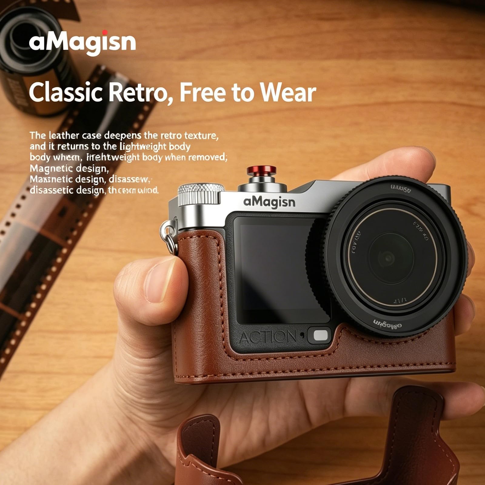 Jaula Estructura para dji Osmo Action 6, Kit de empuñadura Vintage fotografía Urbana Empuñadura cámara Accesorios de protección para dji Osmo Action 6
