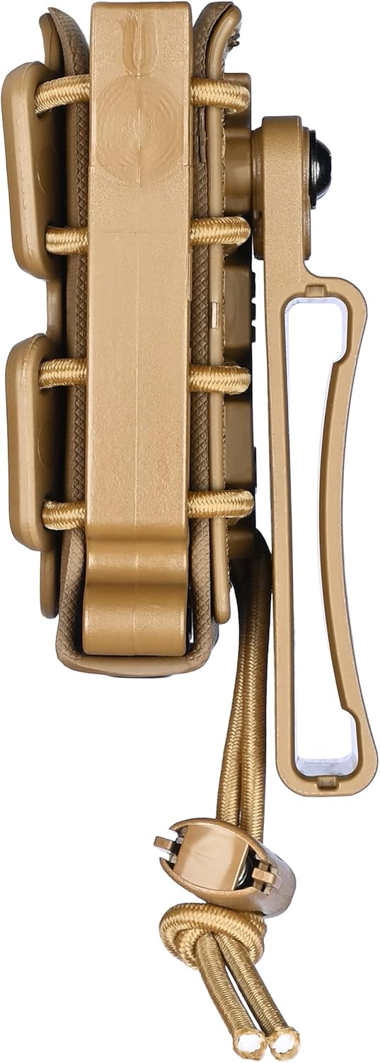 (Tan) Soft Shell Scorpion -Short- Pistol Mag Carrier with Belt Loop (1.75-2.25) 100% Made in The USA