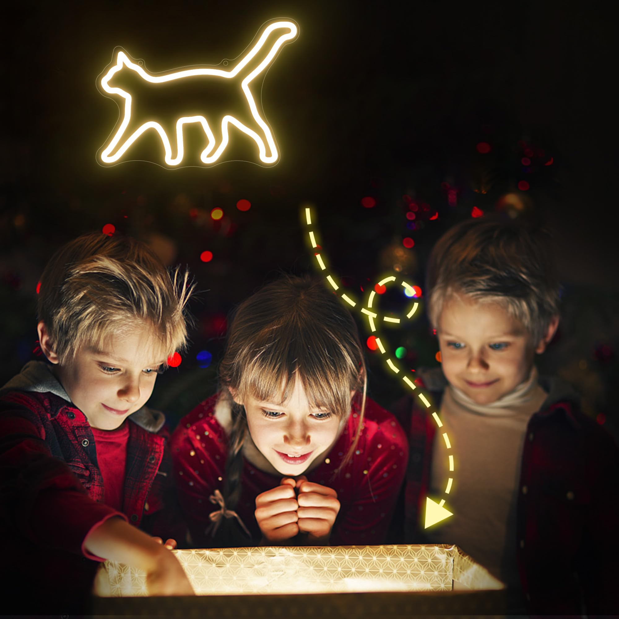 CoolGift Mart Cat Neon Sign, Cat Lamp Wall Decor, Dimmable Birthday Party Decorations for Home, Patio, Garden, Bar, Ristoranti, Hotel, Negozi, Club, Regalo per Amici, Famiglia e Bambini