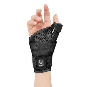 Thumb and Wrist Brace for Tendonitis - Thumb Spica Splint for Arthritis Pain, Trigger Thumb Support, Carpal Tunnel Pain Relief, Tendonitis and Sprain StabilizerBlack