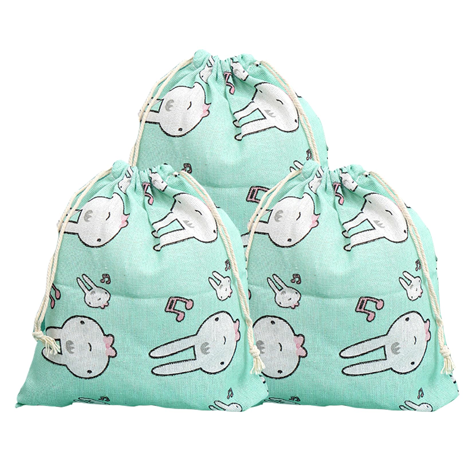 RIGHTA TECHRabbit Party Favor Bags,Easter Bunny Party Drawstring Gift Treat Bag, Spring Summer Rabbit Party Favor Bag for Easter Bunny Party,Music,Baby Shower,Birthday Party Supplies