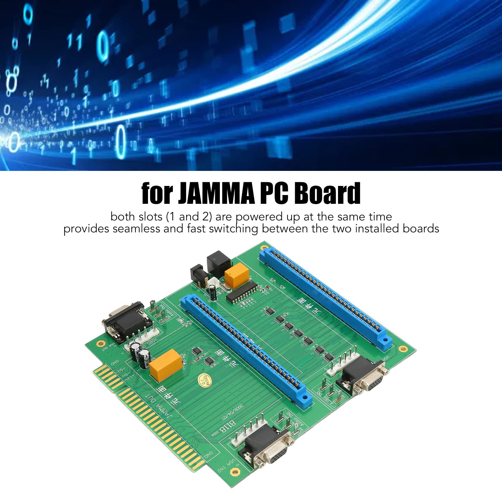 para Interruptor Jamma 2 En 1, para Placa PC Jamma 2 Ranuras Fácil De Instalar Multi para Interruptor Jamma 2 En 1 con Control Remoto para Juegos
