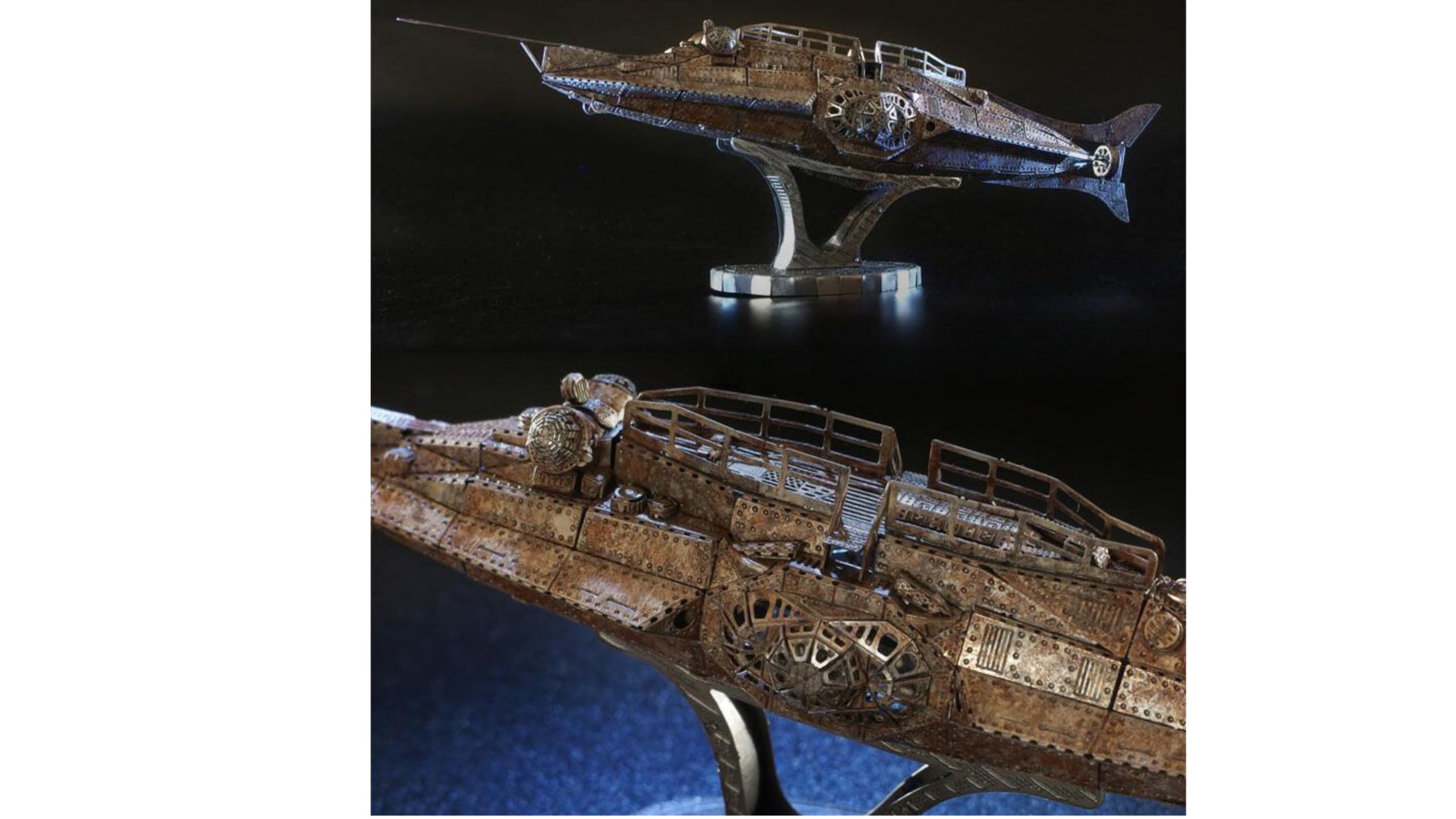 Metal Zone Nautilus Puzzle 3D Metallo. Nautilus Sottomarino Mockup. Puzzle in metallo 3D di barche. Puzzle 3D in metallo per adulti, 16,6 x 3 x 5,3 cm