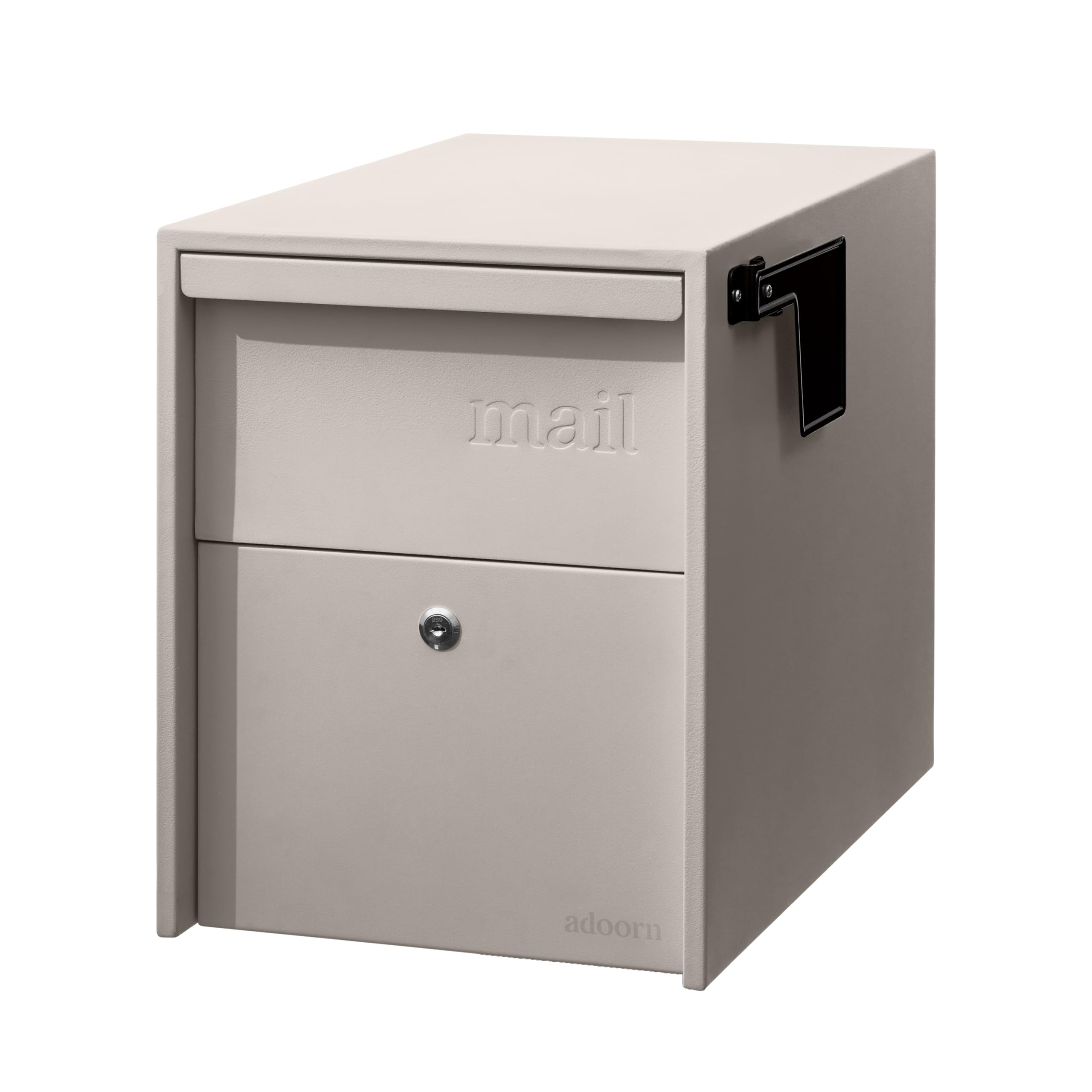 adoorn Modern Large Locking Post Mount Mailboxes for Outside - Sandstone