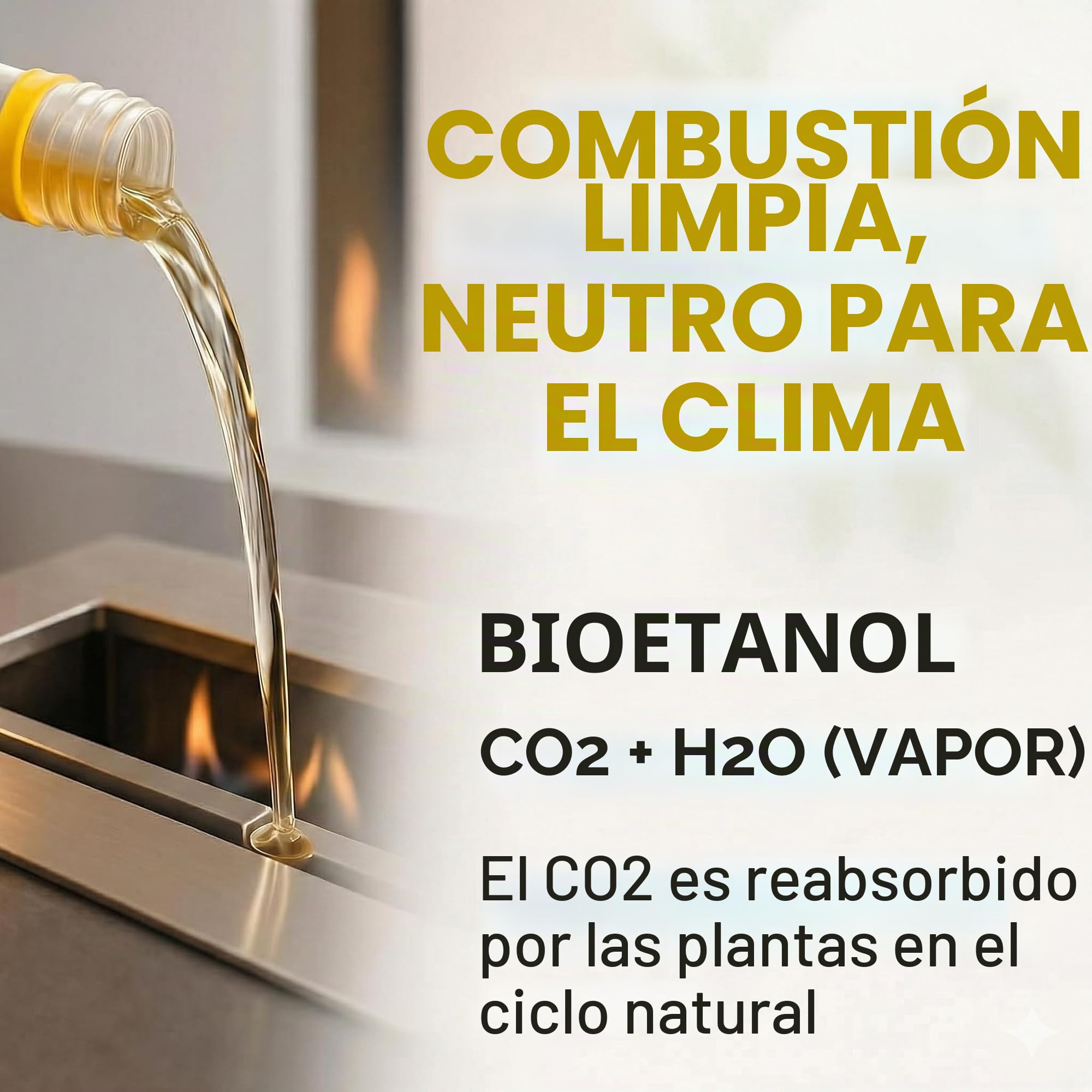 GiDeli Bioetanol 25L etanol 96,6% alcohol orgánico inodoro combustión limpia para chimenea interior y exterior